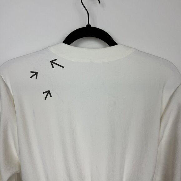 NWT Tibi Chalky Drape Dolman Sleeve Tie Waist Top Ivory Black Size 0 - Picture 6 of 10